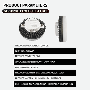 Panneau lumineux <span class=keywords><strong>LED</strong></span> GX53 à faible lumière bleue, protection des yeux, 10W 15W, dissipation thermique en aluminium pour armoire et cuisine - Product Image 5