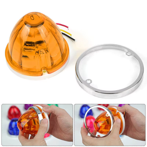 <span class=keywords><strong>Feu</strong></span> <span class=keywords><strong>de</strong></span> <span class=keywords><strong>position</strong></span> latéral pour camion, type LED Pastèque, bicolore clignotant, avec lentille en plastique scellée, 5W, 12V à 24V - Product Image 4