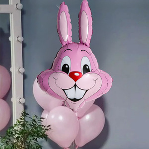 Пасхальный кролик Багз Банни, круглый воздушный шар из алюминиевой фольги, оптовая продажа для трансграничной торговли, декор для пасхальной вечеринки, мультяшный дизайн - Product Image 3