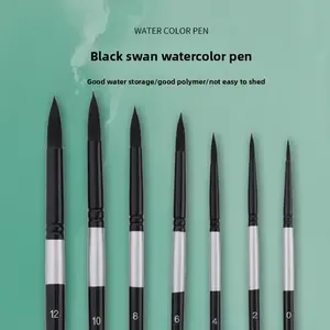 Juego <span class=keywords><strong>de</strong></span> 7 Pinceles <span class=keywords><strong>de</strong></span> Cisne Negro Premium para <span class=keywords><strong>Dibujo</strong></span>, Técnicas <span class=keywords><strong>de</strong></span> Acuarela y Bellas Artes - Pinceles <span class=keywords><strong>de</strong></span> Nailon Artísticos Profesionales - Product Image 2