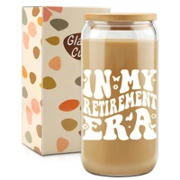 DAJI HYDRO Vente en gros Tasse à café en verre 16 oz Design moderne Couvercle en bambou Paille Sans BPA Sans danger pour les aliments Compatible micro-ondes Portable Unisexe