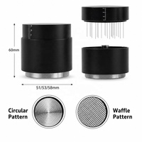 OEM Outil de distribution de café 3-en-1 WDT avec base en acier inoxydable SS304 et tasseur réglable à ressort pour portefiltres 51/53/58mm, pour le nivellement du café à la qualité barista