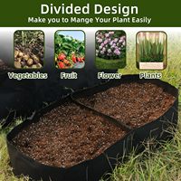 Sacs de culture surélevés en tissu pour jardin, grands bacs ovales pour légumes, pommes de terre, fleurs, tomates, sac de plantation à 2 compartiments