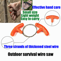 Scie à fil portable en acier inoxydable avec poignée ergonomique pour camping, randonnée, outil de survie manuel de poche