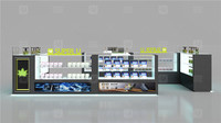 Vitrine de Présentation Personnalisée pour Articles de Vape et Fumeur, Cabinet d'Exposition pour Dispensaire de Tabac en Feuilles, Comptoir en Verre, Conception de Kiosque de Centre Commercial sur Mesure