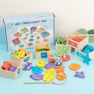 เกมตกปลาไม้สไตล์มอนเตสซอรี่ ของเล่นเสริมพัฒนาการด้านการเรียงสีและฝึกทักษะการใช้มือ สำหรับเด็กชายและเด็กหญิง - Product Image 3