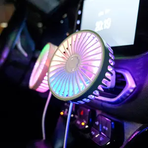 RTSカーアクセサリーエレクトロニクスインテリアカーファン、香りのカラフルなLEDライトベントクーラー車の多機能電動ファン