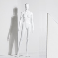 Maniquí de plástico brillante para mujer, maniquí de cuerpo completo, para tienda de ropa y ventana, color blanco