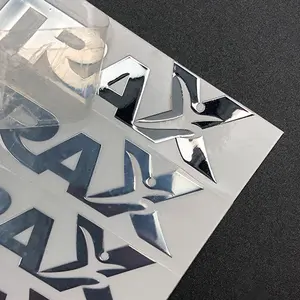 Adesivo in metallo trasferimento uv adesivi logo personalizzati 3d con lettera in foglio personalizzata