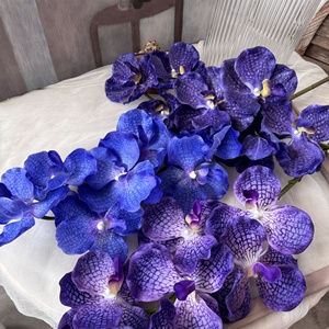Fleurs d'orchidée <span class=keywords><strong>Vanda</strong></span> papillon haut de gamme, hydratantes, effet toucher réel, pour décoration de salon, mariage et extérieur - Meilleures ventes - Product Image 6