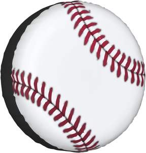 Housse de roue de secours au design baseball, logo personnalisé et taille de pneu précise pour promotion, cadeau sportif - Product Image 1