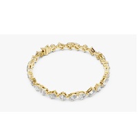 Bracelet tennis en or jaune 14 carats avec diamants de laboratoire à taille mixte certifiés IGI pour femmes