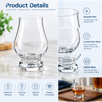 Verres à whisky bourbon à fond épais de style ancien, verres de dégustation de Scotch Glencairn