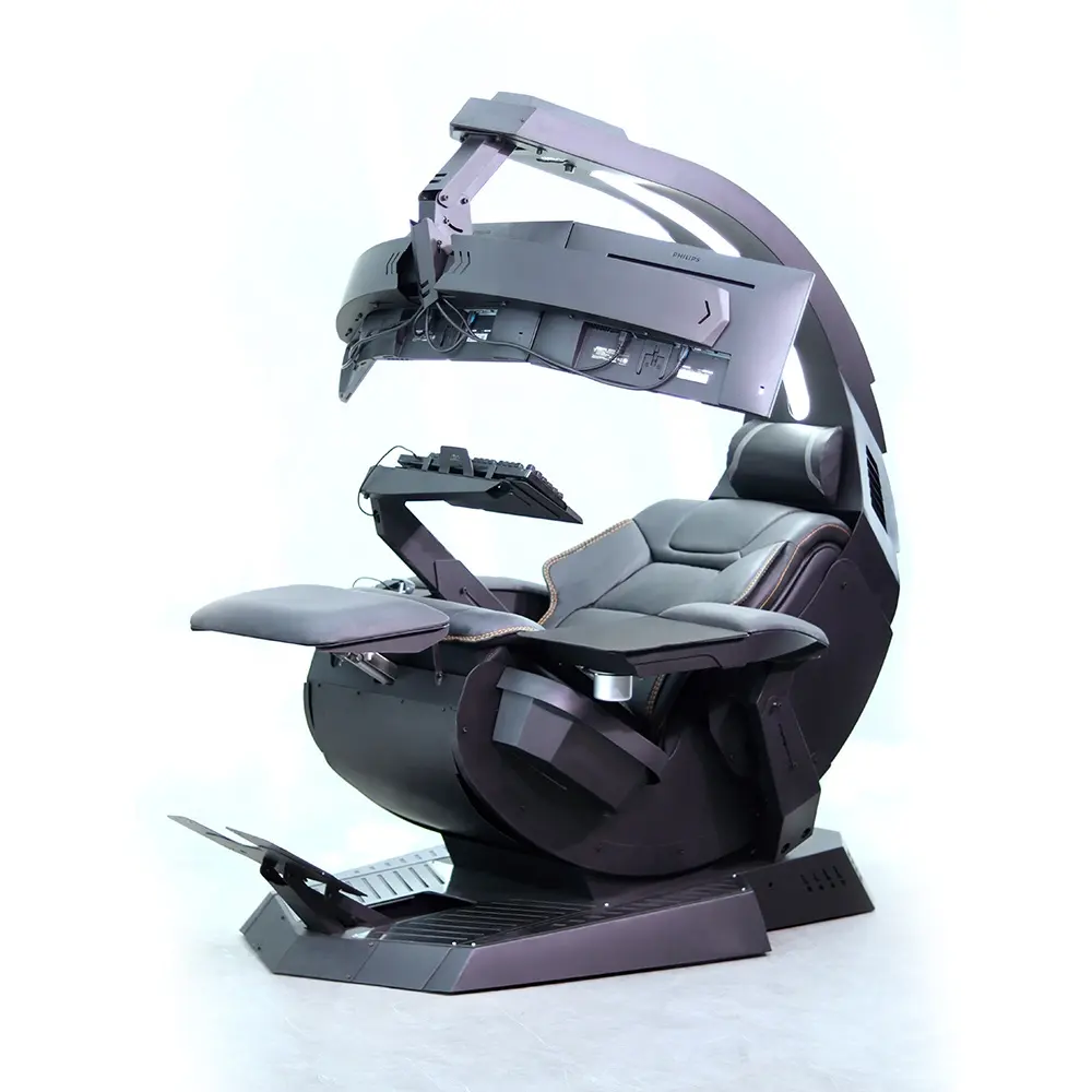 hot sale silla gamer workstation zero gravity recliner RGB LED light speaker predator scorpion cockpit gaming chair