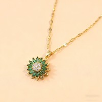 Collier Pendentif Tournesol Littéraire pour Femme, Chaîne de Clavicule Simple et Naturelle, Accessoire de Style Identique à celui des Influenceuses pour Séances Photo