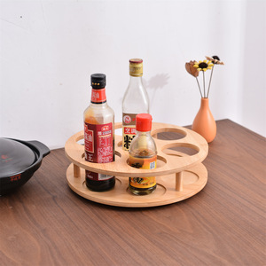 Estante giratorio de bambú para especias, bandeja redonda para condimentos de cocina, soporte giratorio para almacenamiento de especias para cocinar - Product Image 1