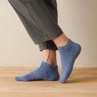 Chaussettes courtes basses pour hommes en coton, décontractées, minimalistes, anti-frottement, à double aiguille, nouvelle collection printemps/été, vente en gros
