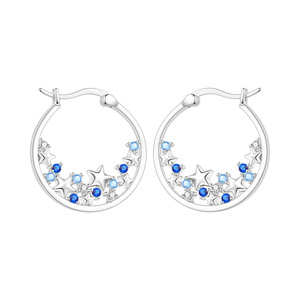 Pendientes de Latón Blanco con Circonitas de la Serie Cielo Estrellado - Regalo Romántico y Creativo para Mujer - Product Image 1