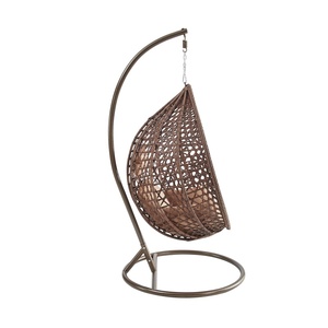 Fauteuil suspendu pliant Vine Love en rotin PE avec structure en acier, design moderne, coussin imperméable, mobilier d'extérieur pour parcs et hôtels - Product Image 6