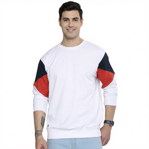 เสื้อสเวตเชิ้ตผู้ชายทรงปกติสำหรับฤดูหนาว ผ้าฟลีซ ระบายอากาศได้ดี เป็นมิตรกับสิ่งแวดล้อม คอกลมสีพื้น  รับสั่งทำสีและดีไซน์ - Product Image 1