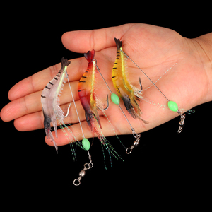 Señuelo de Pesca Realista de Camarón Artificial Suave con Anzuelo y Cordón Luminoso, Cebo para Pesca de Depredadores, 9.5cm 6g - Product Image 1