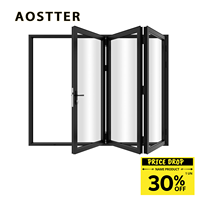 Ventana Plegable AOSTTER de Diseño Moderno, Acústica, Insonorizada, de Doble Acristalamiento, Ahorro de Energía, Resistente a Huracanes, con Garantía de 5 Años