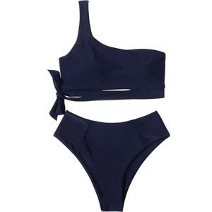 ชุดว่ายน้ำวันพีซสีน้ำเงินแบบไมโครสำหรับผู้หญิง OUTPCAE สายรัดแบบซ่อน ชุดว่ายน้ำขายส่งแบบ 2 ชิ้น สำหรับชาวมุสลิม - Product Image 1
