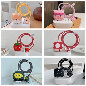 Funda Protectora de Cable y Cargador Celular de Dibujos Animados 3D Kawaii, Estuche Mordisco para iPhone 18W 20W (EU, EE. UU., Reino Unido) - Product Image 4