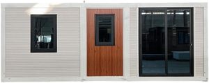 Serra Moderna Portatile in Container da 40 Piedi con Porta in Legno Bianco Traspirante e Finestre Nere Personalizzabile per Camera da Letto o Ufficio - Product Image 4