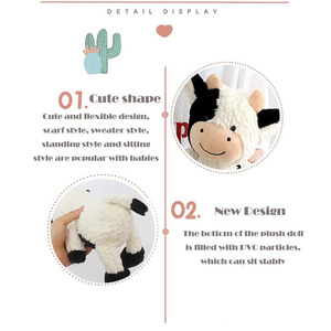 A899 bò nhỏ Thú nhồi bông dễ thương âu yếm sang trọng bên trang trí nội thất Quà Tặng trẻ em bán buôn ODM ASTM F963 CPSIA CPC tiêu chuẩn bò Đồ chơi sang trọng - Product Image 3