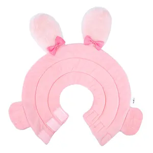 粉色兔子新设计可调防咬恢复透明E项圈狗保护兽医伊丽莎白女王项圈宠物