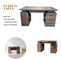 Bureau de travail modulaire ergonomique moderne avec tiroirs, table d'ordinateur, mobilier de direction durable, postes de travail