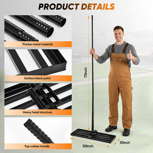 Niveleur de pelouse robuste JH-Mech avec poignée ergonomique en acier inoxydable de 73 pouces, noir, 30''x10'', pour terrains de golf - Product Image 3
