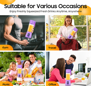 Vaso Mezclador Portátil, Licuadora Personal para Frutas, Recargable por USB, 380 ml, Exprimidor Eléctrico de Presión en Frío, Acero Inoxidable, para el Hogar - Product Image 3