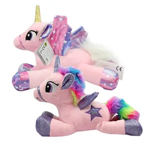 Máquina Lavável Cuddly Pink Unicorn Stuffed Animal Plush Brinquedos Lance Pillow Cute Plush Unicorns Presentes para Meninas