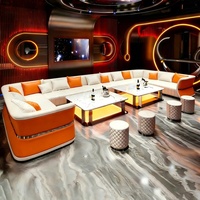 Canapés en bambou pour salles de karaoké, ensembles de meubles de bar en forme de L et de U pour clubs, bars à domicile et usage commercial