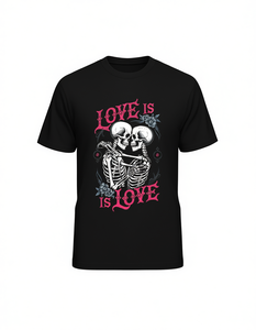 Camiseta Unisex Estampada con Diseño de Calavera Abrazando un Corazón, Algodón Suave, Ajuste Cómodo, Lavable a Máquina, Tallas S a XXXXL, para San Valentín y Año Nuevo - Product Image 1