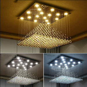 Lampadario Moderno a Piramide Quadrata in Cristallo con Lampadine G10, Lampada a Sospensione per Arredamento Soggiorno e Hotel - Product Image 3