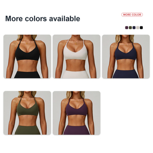 Conjunto de Yoga Deportivo para Mujer, <span class=keywords><strong>Ropa</strong></span> de Yoga sin Espalda con Sensación de Desnudez, de Alta Calidad y Personalizable, Mallas con Cuello Halter de Secado Rápido - Product Image 5