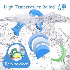 Juego Educativo para el Baño, Bloques de Silicona de Dinosaurios para Bebés de 0 a 12 Meses, Juguete de Aprendizaje para Apilar, Regalo para Niños de 1 a 3 y de 2 a 4 Años - Product Image 4