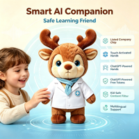 Peluche Premium Douce Renne Intelligent à Batterie, Chantant et Dansant, pour la Saison des Fêtes