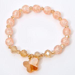 Braccialetto di Moda con Perline in Cristallo Imitazione Giada, Gioiello con Fiori e Farfalle per Ragazze - Product Image 6