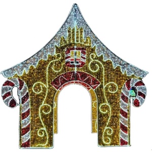 Décoration lumineuse personnalisée pour extérieur, thème Noël et Halloween, maison en pain d'épices 3D, motif bonbon en pain d'épices, indice <span class=keywords><strong>de</strong></span> protection IP65 - Product Image 1