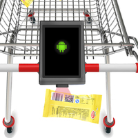 Süpermarket son Android sistemi için herhangi bir zamanda alışveriş arabası mobil 7 inç dokunmatik ekran hareketli fiyat denetleyicisi