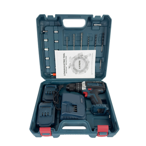 Perceuse Li-Ion professionnelle à longue durée de vie 21V-Mandrin sans clé à 2 batteries rechargeables pour le forage de métal/béton - Product Image 1