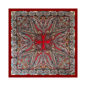 Écharpe carrée en soie pour femme, imprimé cachemire, 90x90 cm, protection solaire, voile, accessoire de mode - Product Image 4