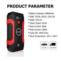 2000A Peak Jump Starter 29800mAh, Penguat Baterai untuk Mesin Bensin 6.0L & Diesel 3.0L, Lampu LED SOS, Kompas & Perlindungan Keamanan Multifungsi