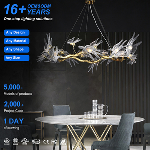<span class=keywords><strong>Rondine</strong></span> rame ramo soggiorno lampadario Hotel Villa sala da pranzo camera da letto arte uccello vetro lampadario luce - Product Image 1
