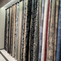 Vente en gros de tissus jacquard respirants élégants de couleur turquoise avec motifs botaniques délicats pour la literie