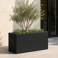 Jardinière moderne en acier thermolaqué pour extérieur, pot de fleurs décoratif pour villa, balcon, patio, résistant à la rouille
